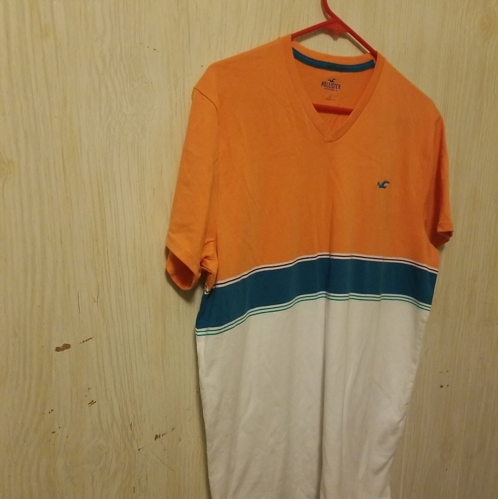 hollister mens L Short Sleeve Striped Tee